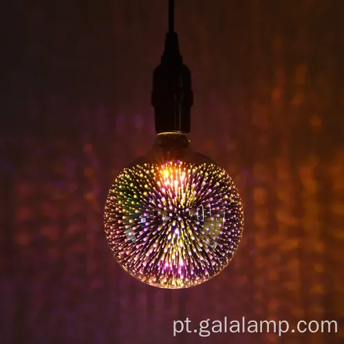 Fogos de artifício festivos: lâmpadas lideradas por vidro 3D coloridas